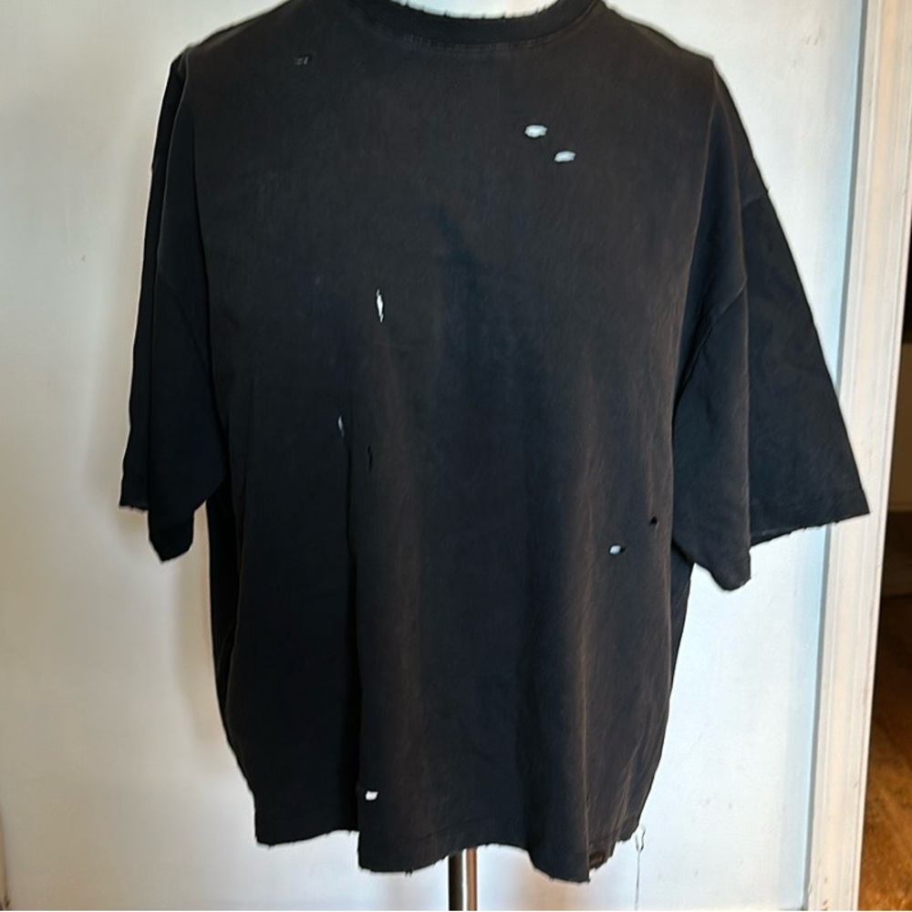 Black Distressed Men's Shirt